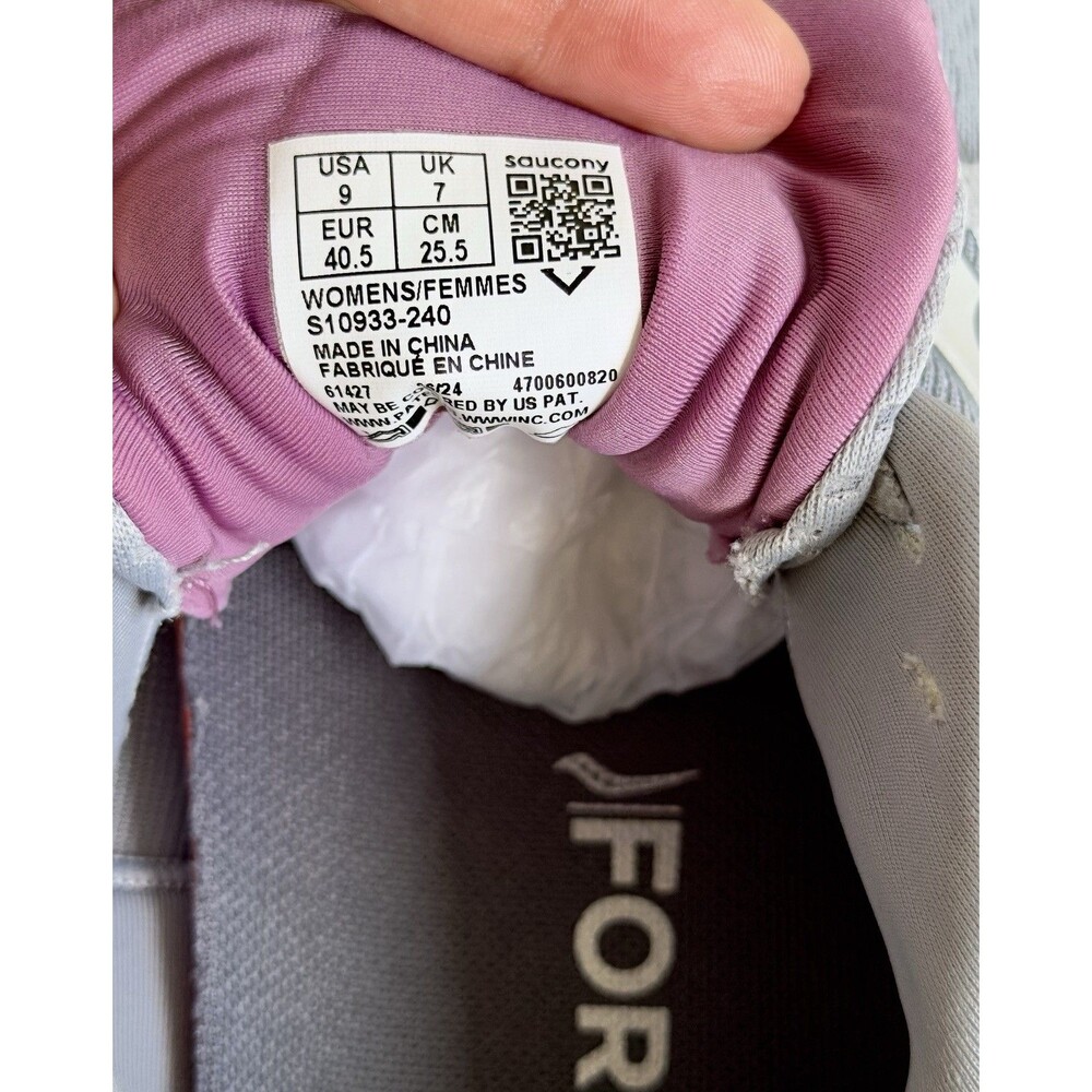 Saucony Hurricane 24 Women’s 9 Flint Viola Gray Purple Running Shoes S10933-240 - Picture 10 of 10